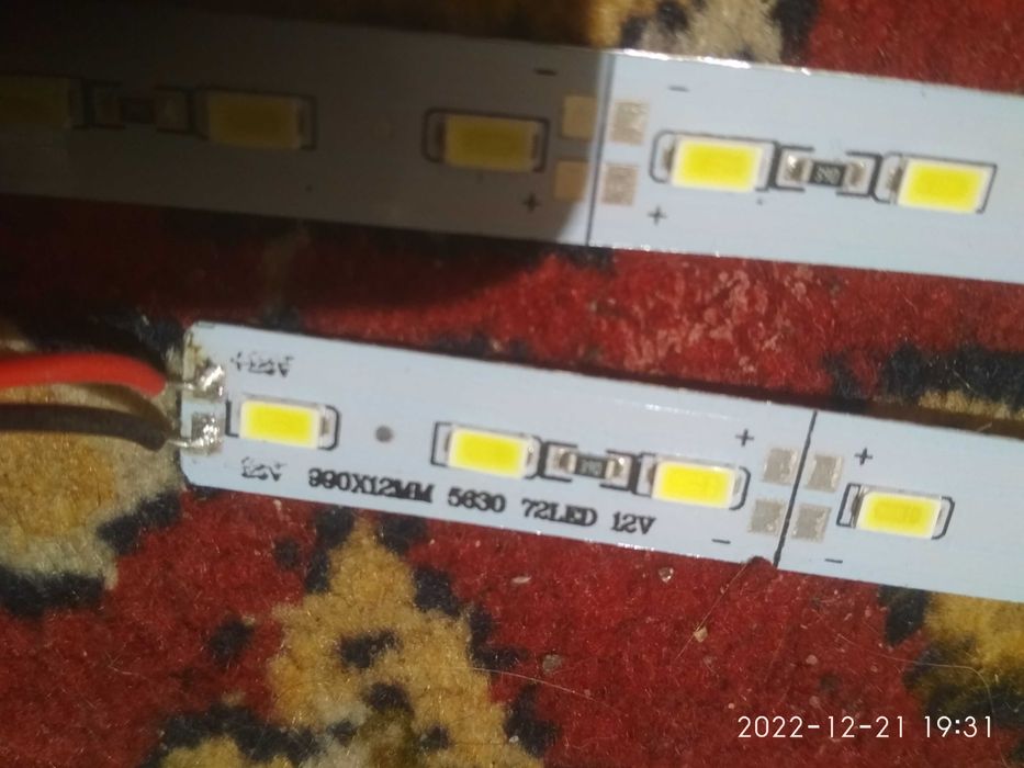 Светодиодная линейка 1 м полоса алюминий smd 5730   72 и 144 led/m 12V