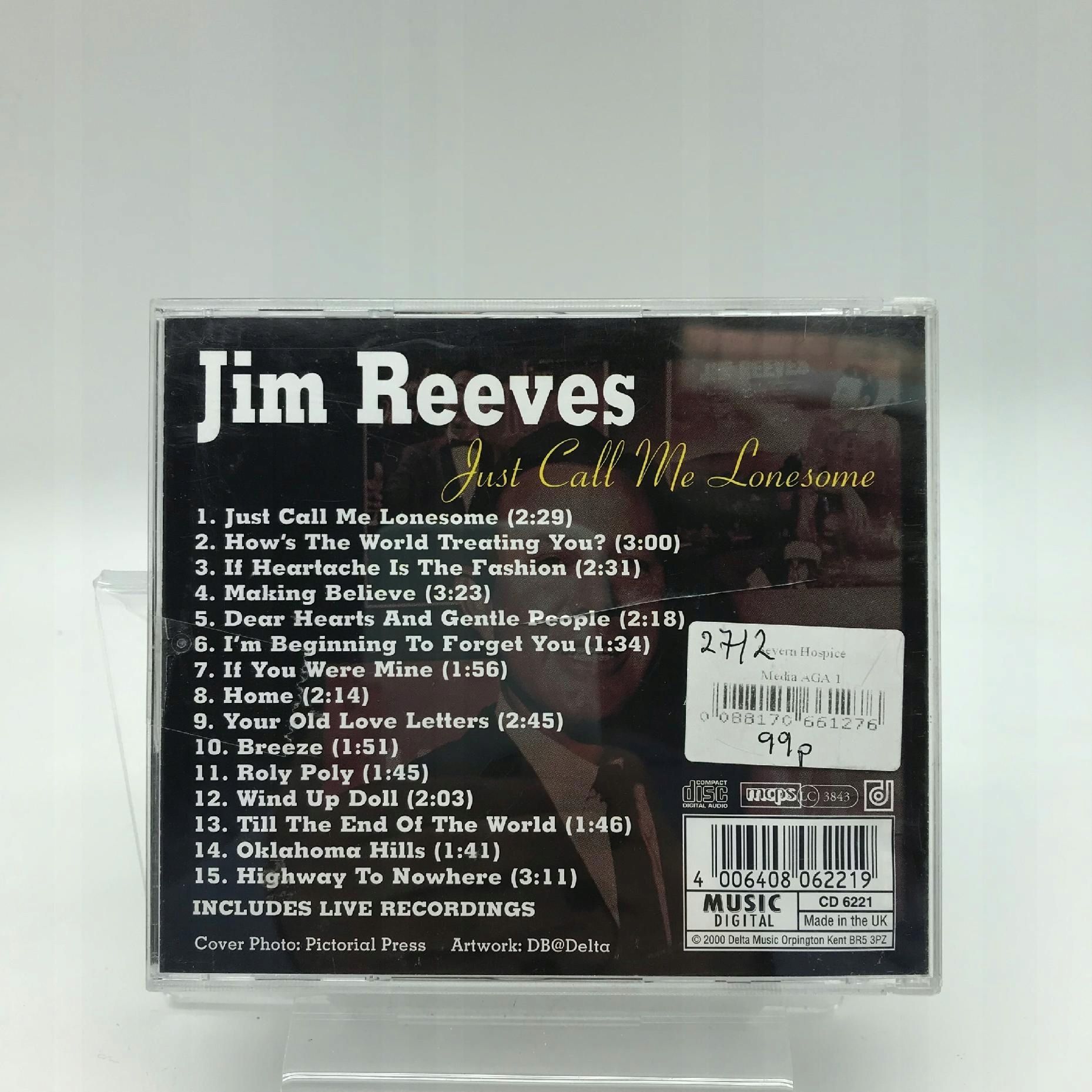 Cd - Jim Reeves - Just Call Me Lonesome Country 2000