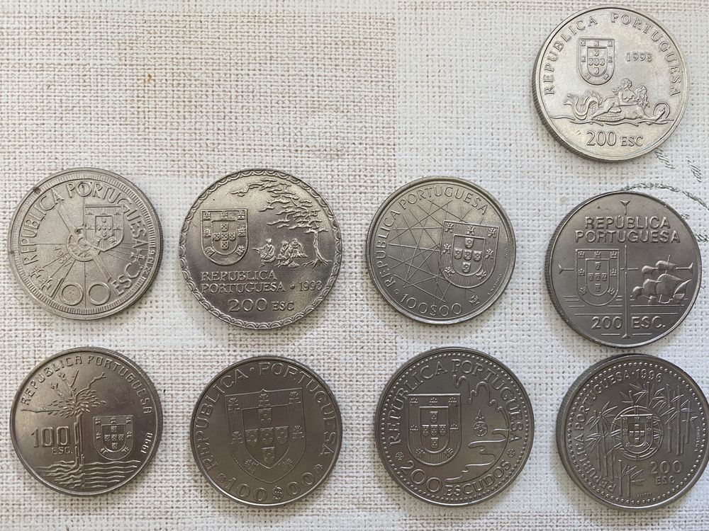 Moedas escudos comemorativas