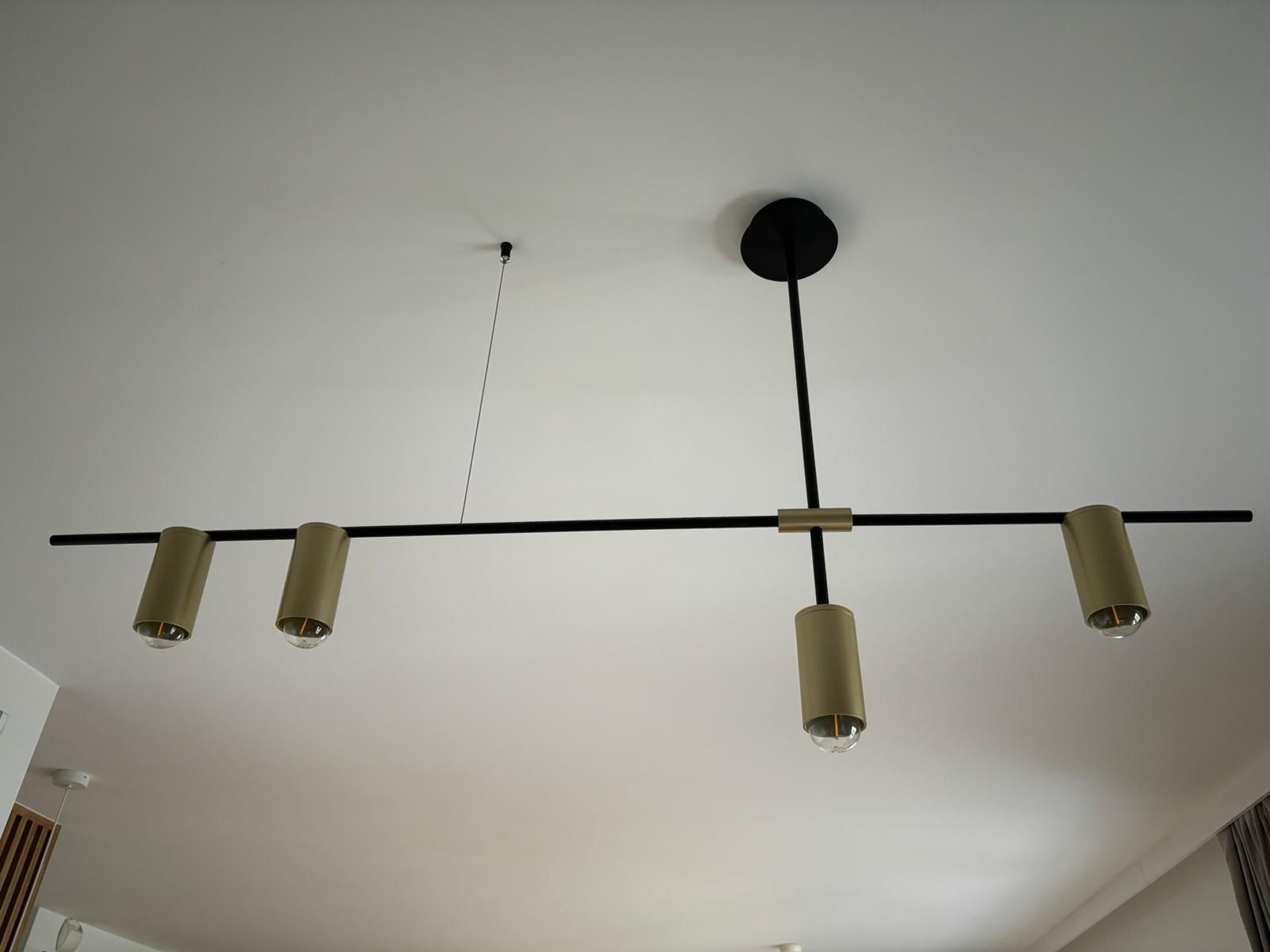 Lampa wisząca sufitowa żyrandol czarno złota 4 punkty NIGRIN SPOT 4