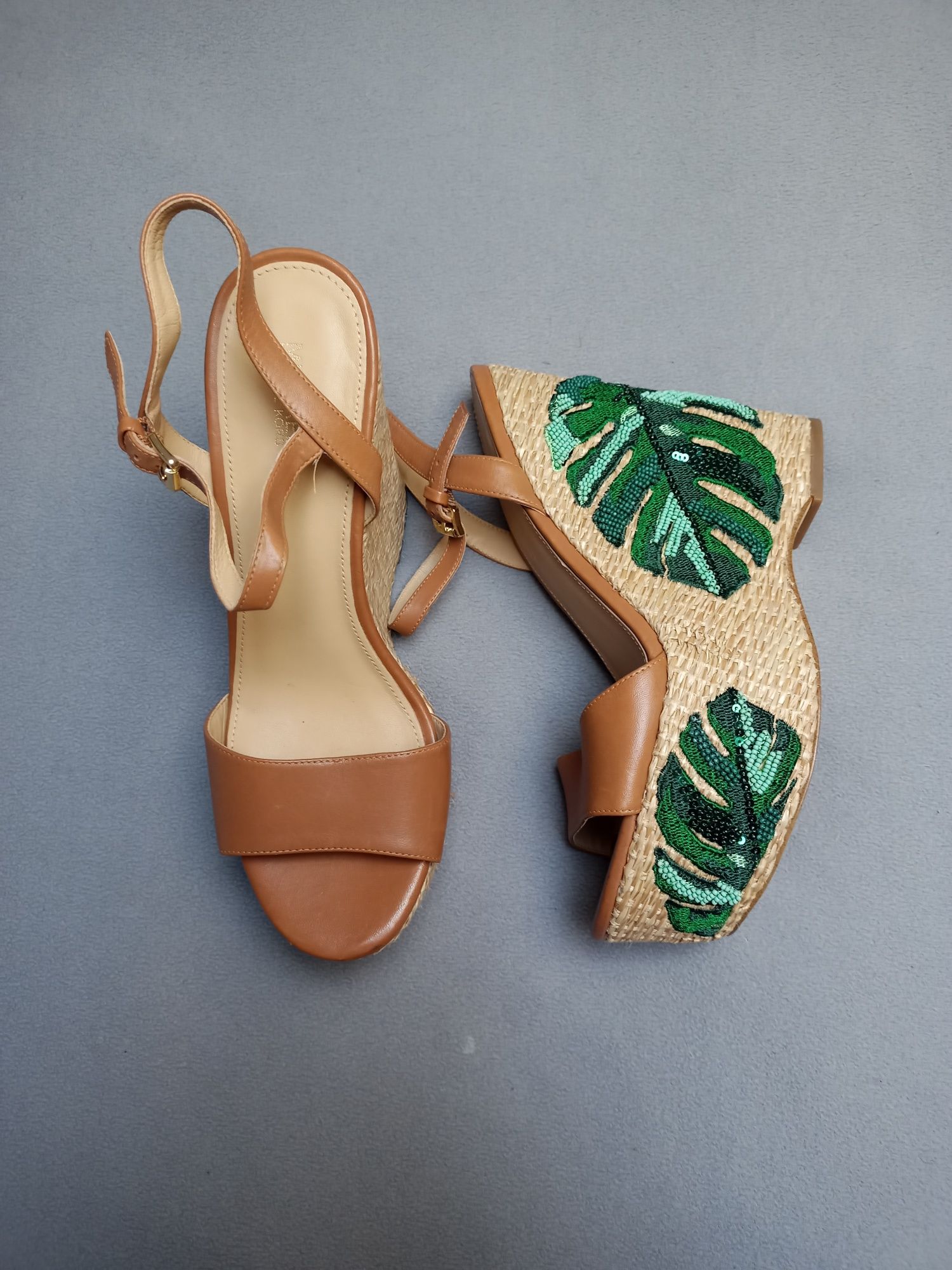 MICHAEL KORS Buty espadryle koturna haftowane Michael Kors