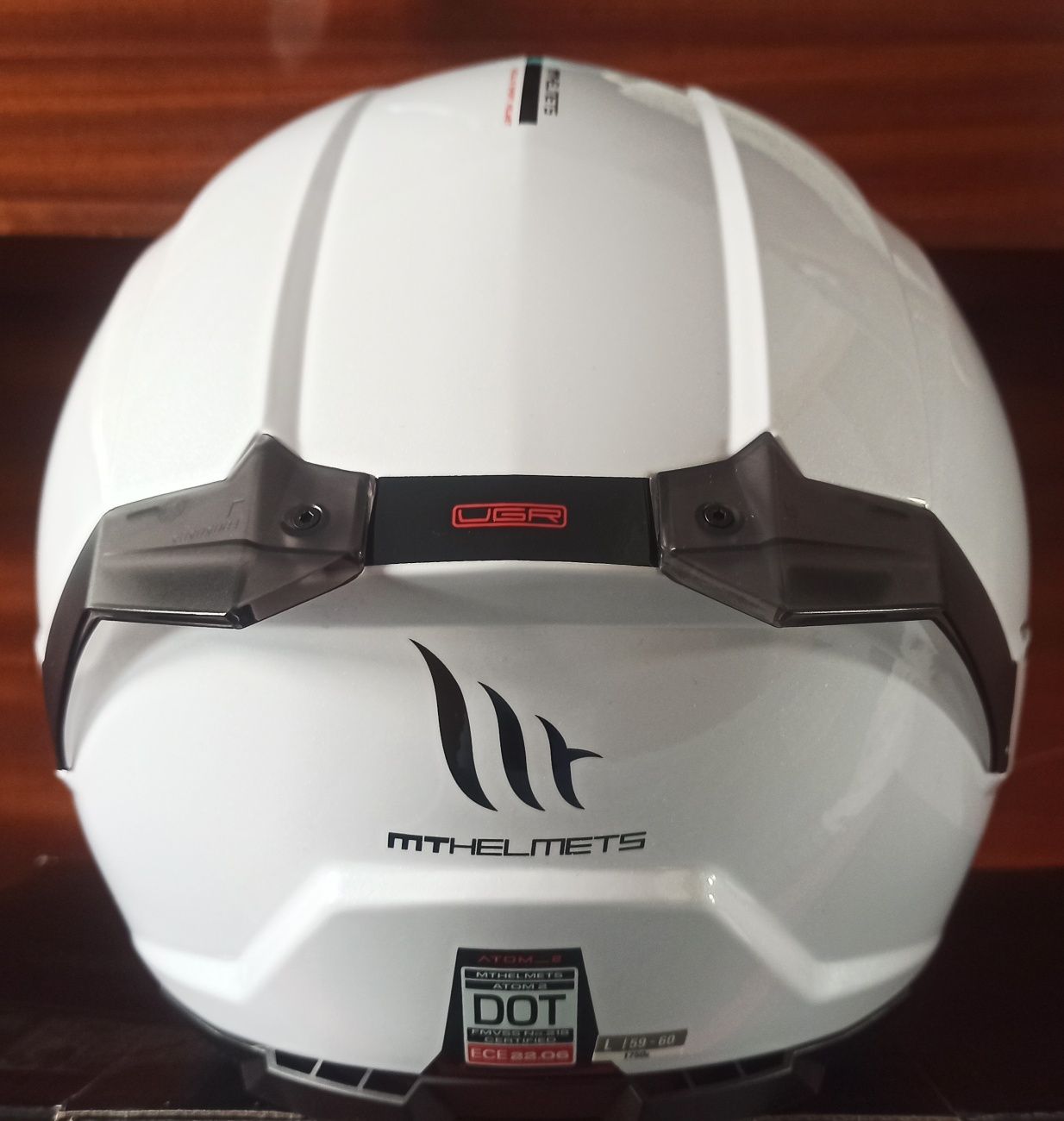 Capacete modular moto  MT ATOM 2 SV branco tamanho L