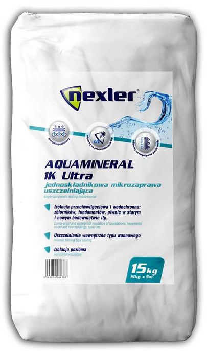 NEXLER AQUAMINERAL 1K ULTRA Izolacja Pozioma Fundamentu, Łazienki 15kg