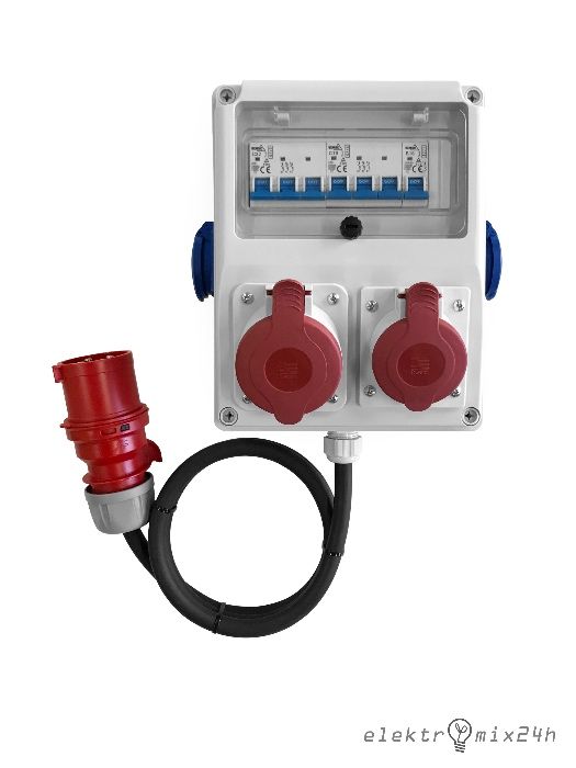 Skrzynka elektryczna przenośna, gniazda 1x32A/1x16A 400V 5P | 2x230V