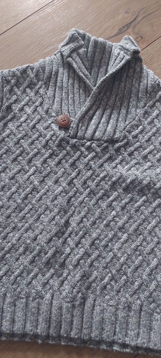 Sweterek dla chłopca elegancki kołnierz ciepły r. 92