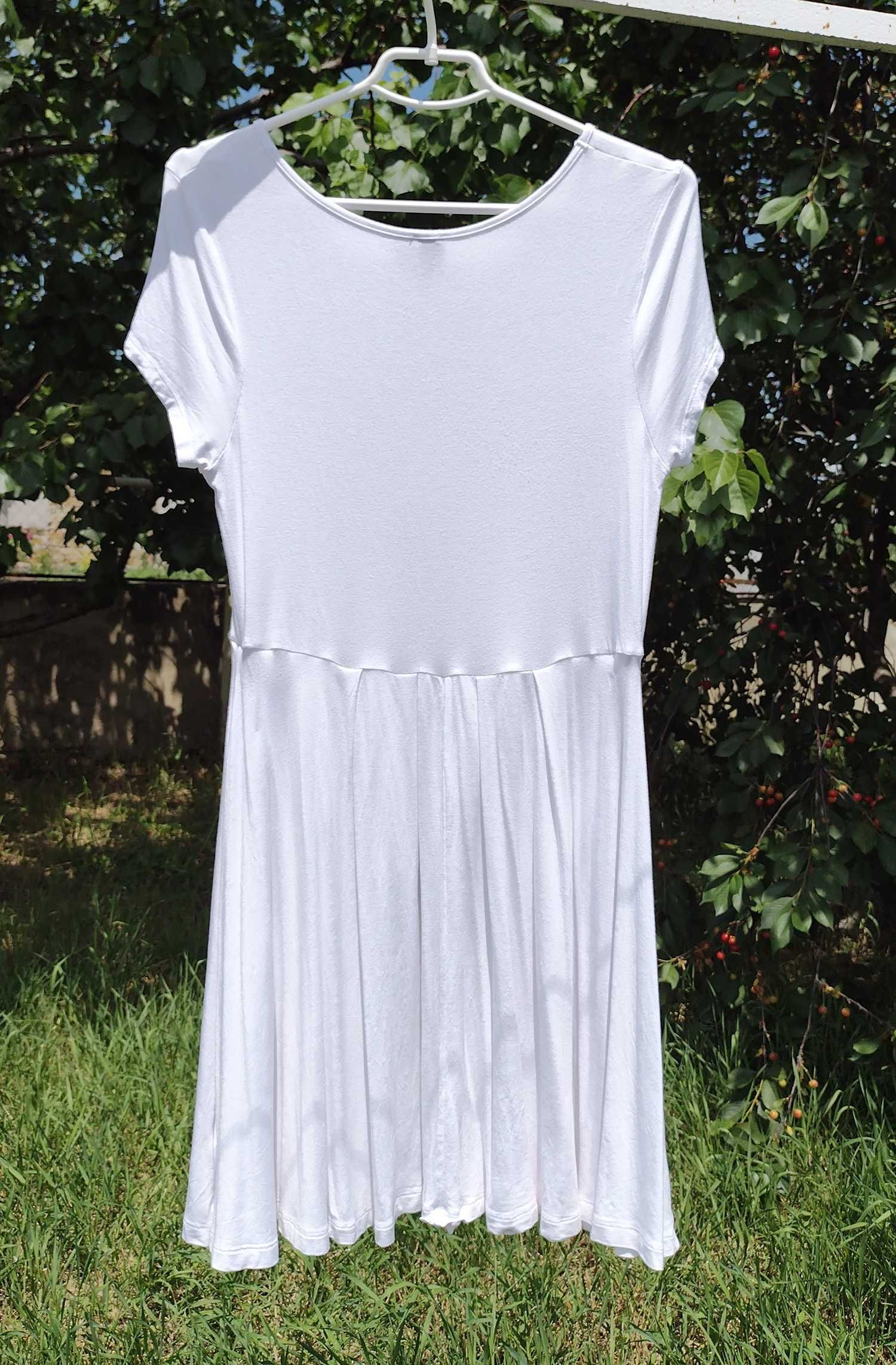 Базовое летнее мягенькое белое платье из вискозы ASOS L M