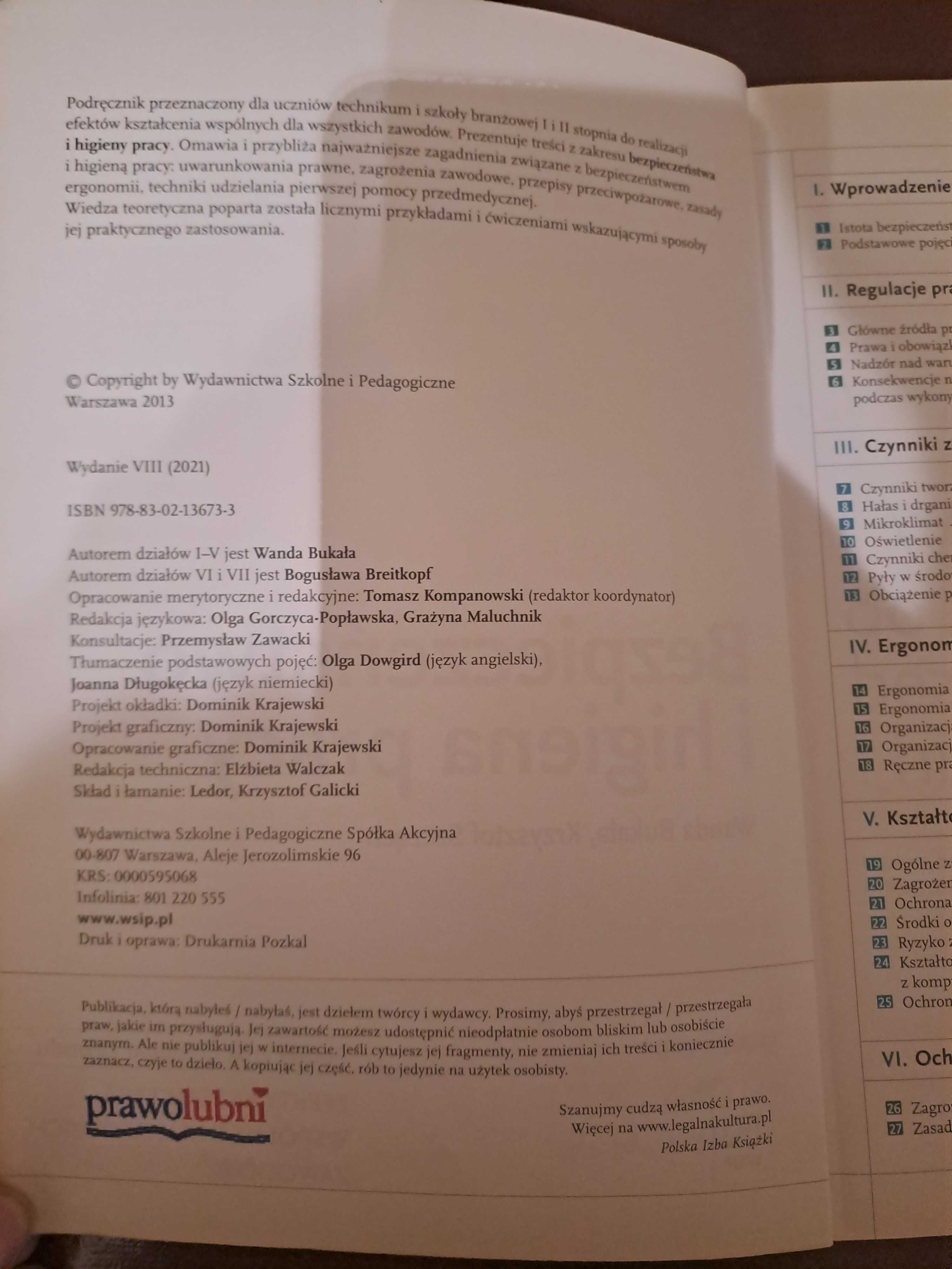 Podrecznik bezpieczeństwo I higiena pracy