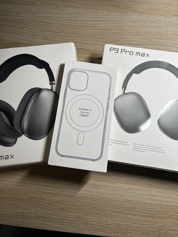 Air Pods Max P9 +Capa Magsafe para iPhone 12/13/14/15/16 Mini Pro Plus