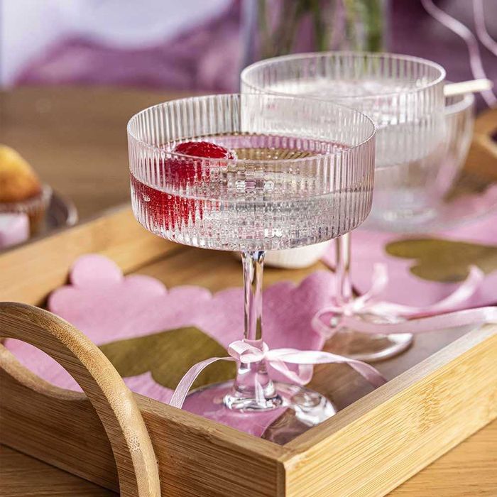 Home&you kieliszki szkło ryflowane  koktajlowe margaritki 2szt