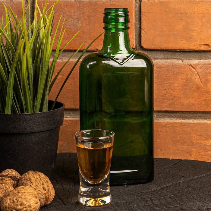 50x butelka PŁASKA 250 ml ZIELONA na nalewki bimber wódkę z zakrętką