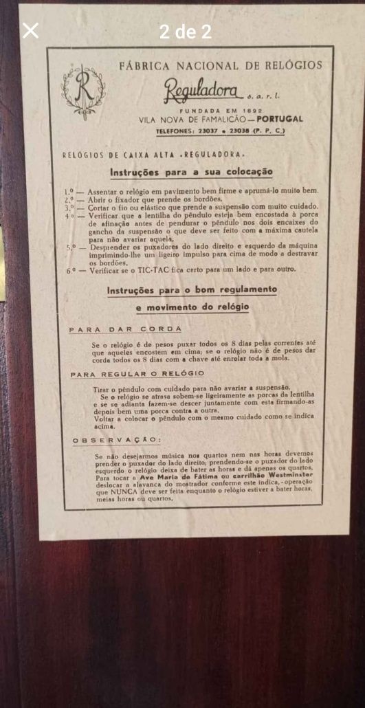 Relógio de pé como novo