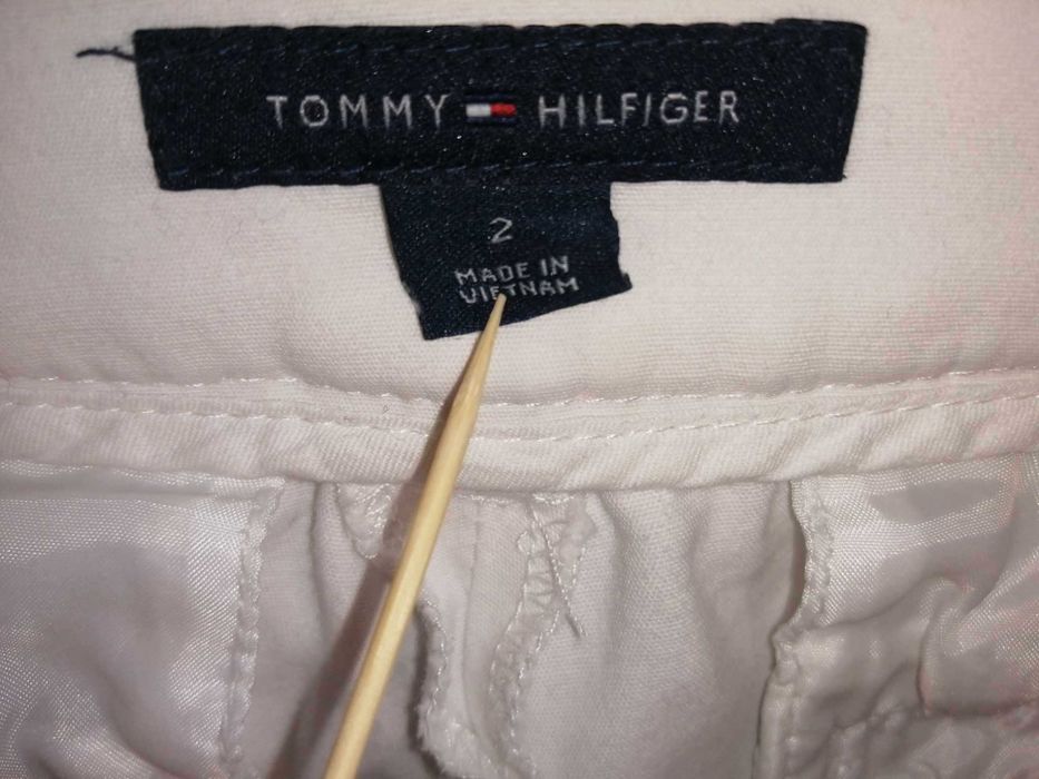 TOMMY HILFIGER Waverly Stretch Spodnie 3/4 Damskie 2 Oryginał Rybaczki