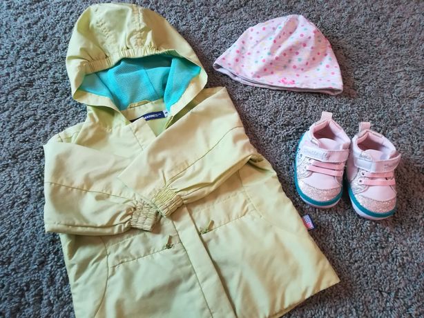 Kurtka wiosenna, czapka, buty, spodnie roz.68, 6 mc