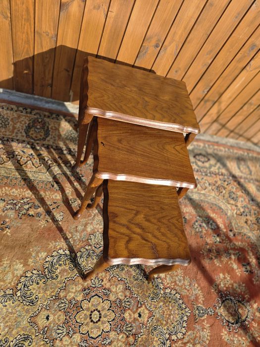 Trojak  dębowe stoliki 3 szt stolik Ludwik #1728  Stylowy Węgrów