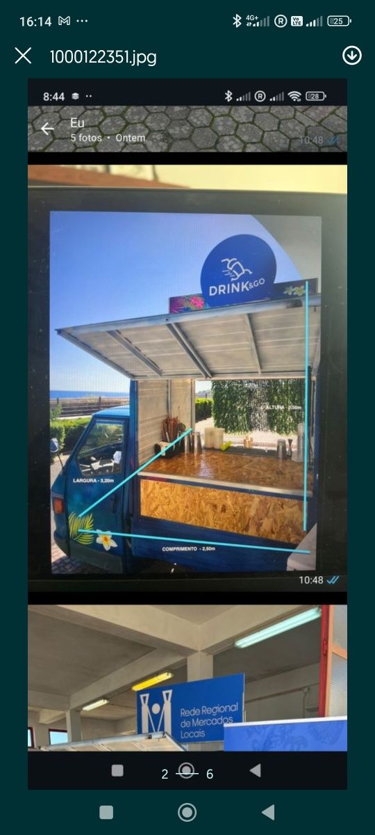 "Food truck"/ bar mobile - drink & go- vespa apê 50