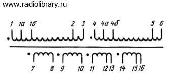 58Вт, 4х6.3в(5в) (12/24в), ТН-44-127/220-50 трансформаторы накальные