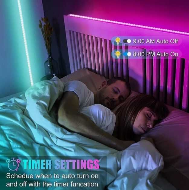 Taśma LED 30M (2x15M) RGB Aplikacja Pilot Muzyka ZESTAW 372