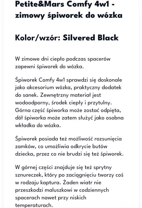 Śpiworek do spacerówki zimowy Petite & Mars Warmy 4 w 1