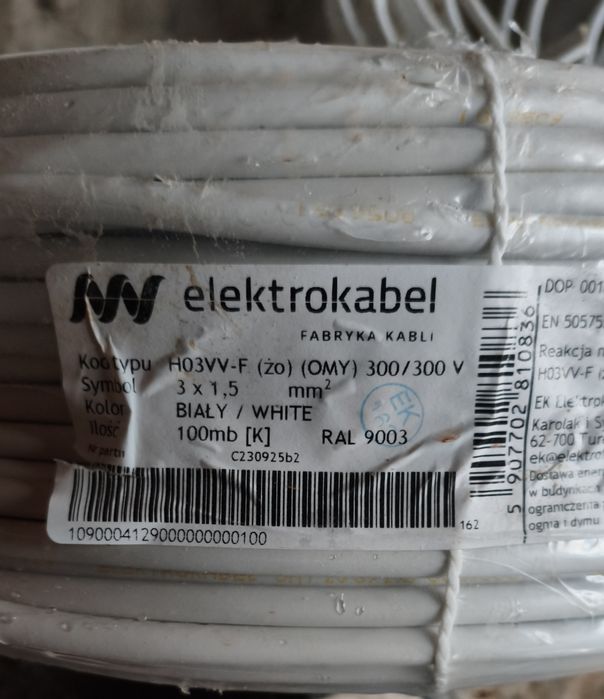 Przewód  linka OMY 3x1,5 100m