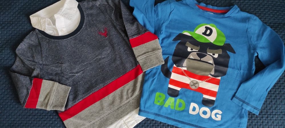 Paczka: Bluza z koszulą białą wizytowa+bluzeczka,,F&F/104