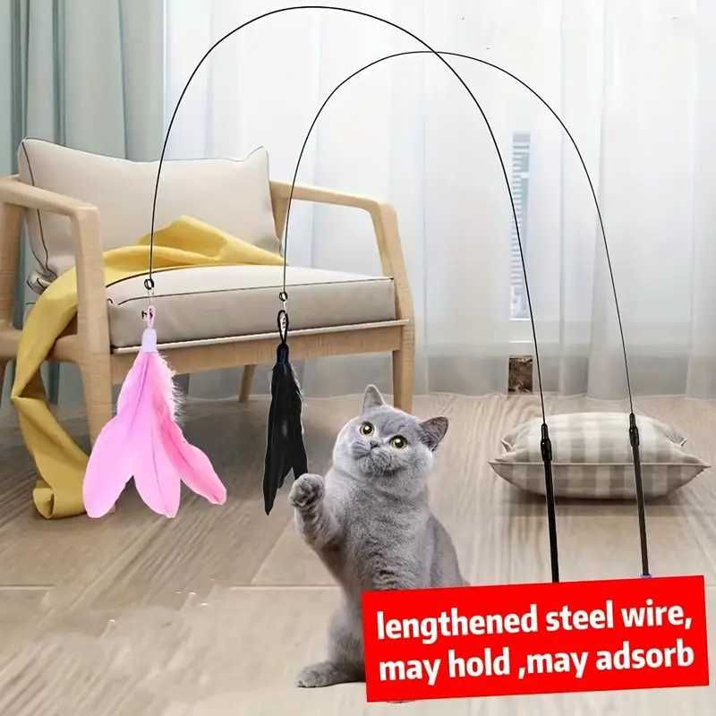 Zabawka interaktywna dla kota ruchome latające piórka.