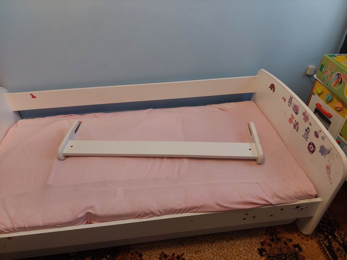 Łóżeczko dziecięce dla dziecka białe szuflada materaz gryka - pianka
