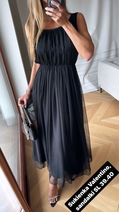 Sukienka Valentino z jedwabiu w czerni M nowa