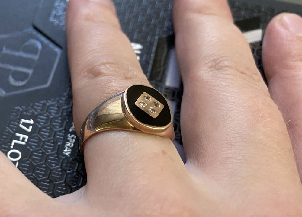 Кольцо печатка мужская золото 585