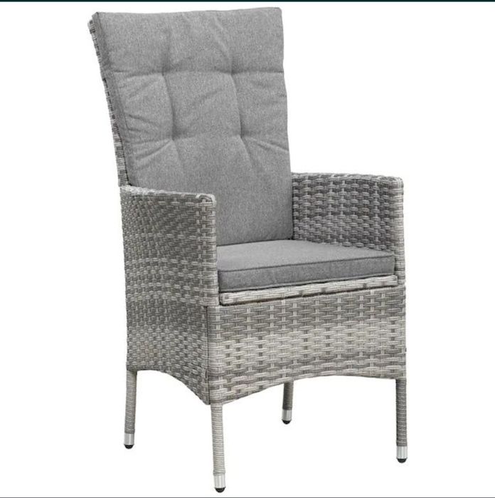 Meble ogrodowe BELLUNO stół + 6 krzeseł z poduszkami (2 rozkładane)