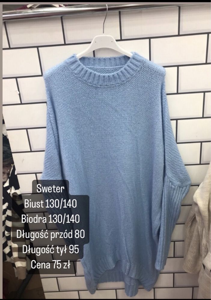 Sweter biust 130/140 niebieski