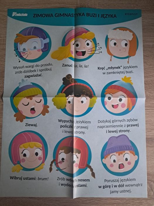Plakat - zimowa gimnastyka buzi I języka