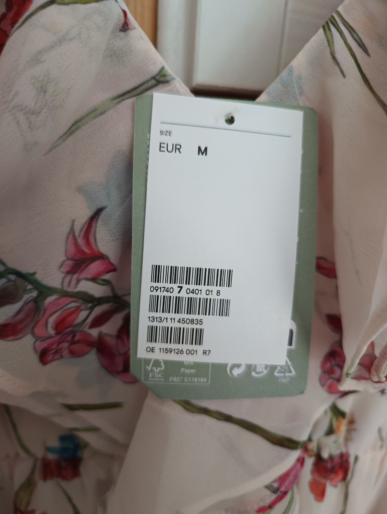 Długa szyfonowa sukienka H&M rozmiar M