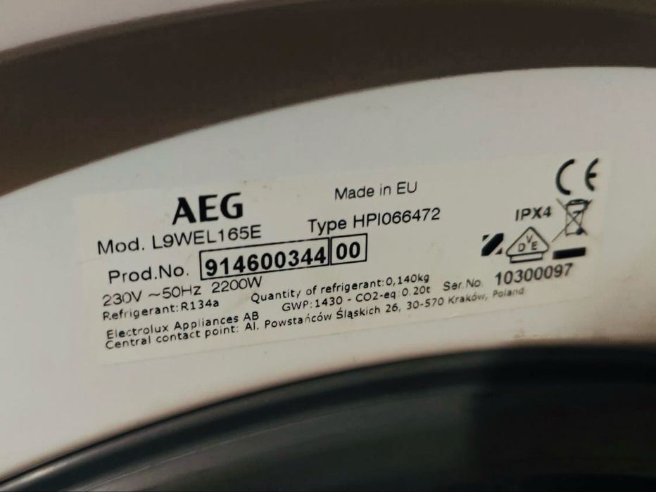 Пральна машинка AEG 9000 із сушкою 10/6 кг