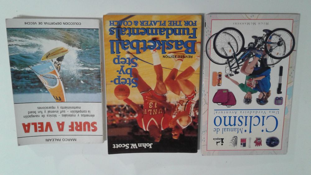 Livros sobre surf, Basketball, Ciclismo, voleibol etc