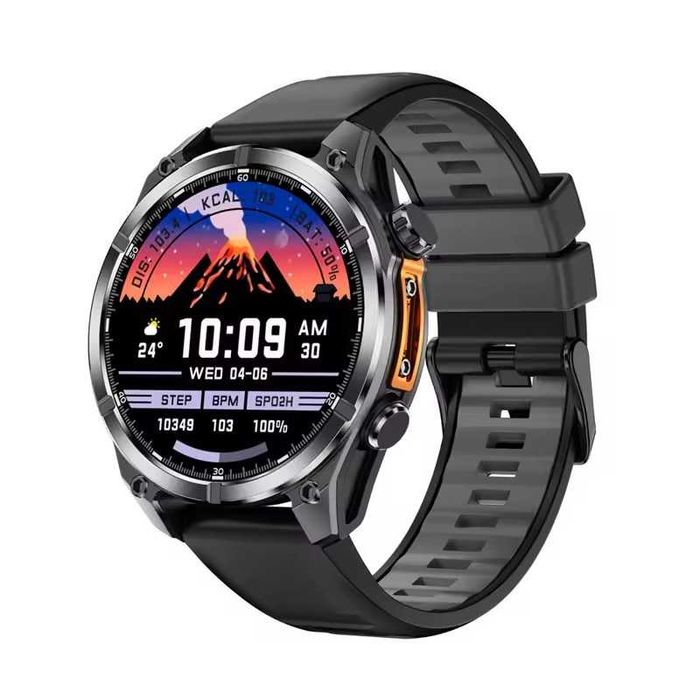LUKSUSOWY Smartwatch Męski Rozmowy MENU PL Kompas Ciśnienie Latarka