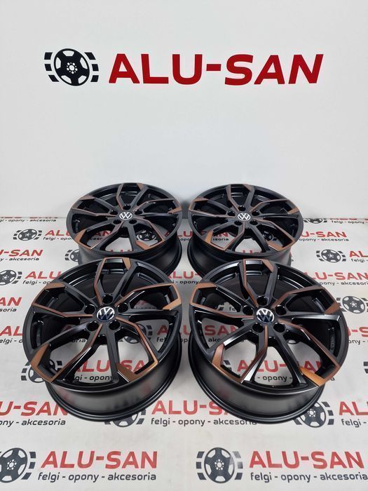 Nowe alufelgi VW 18" 5x112 PASSAT B5 B6 B7 B8 CC SCIROCCO-Czarne Miedz