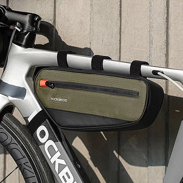 Torba Rockbros rowerowa na ramę 1,7 l - zielono-czarna