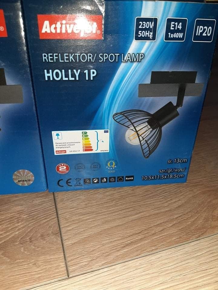 2x Lampa Reflektorek AJE-HOLLY 1 czarny E14 ACTIVEJET 2 - cena za 2