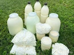 Молоко,творог,мед,все домашне і натуральне без добавок будь-яких.