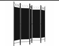 Parawan 5-panelowy CZARNY 180x200