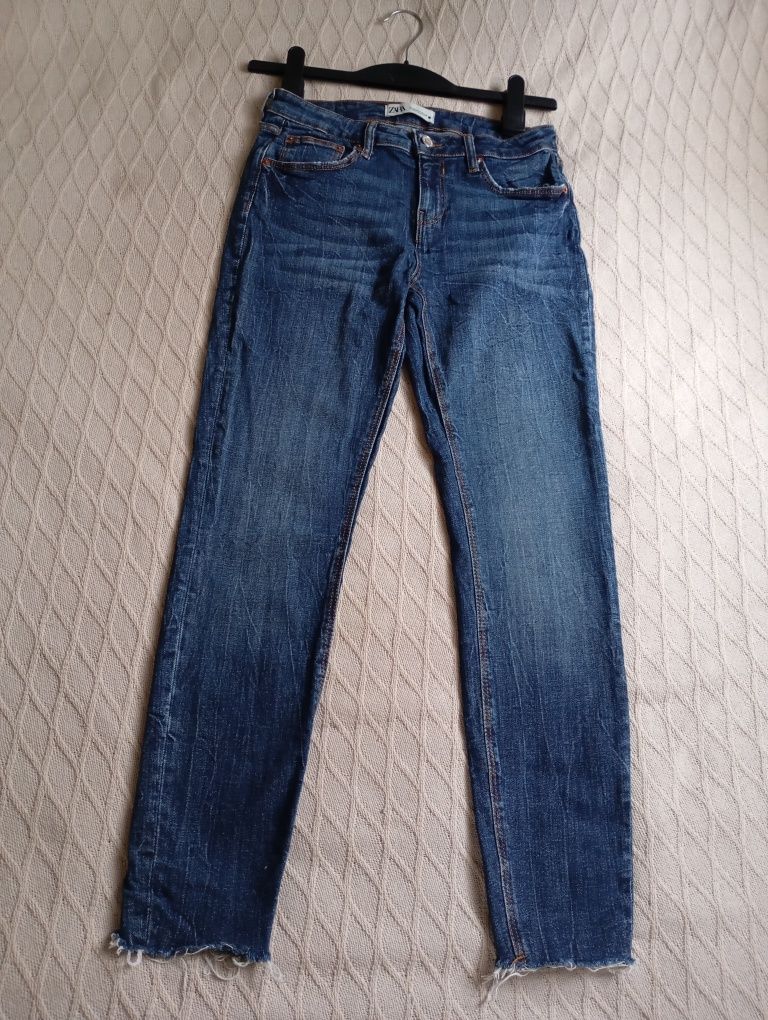 ZARA 38r ciemnoniebieski jeansy skinny