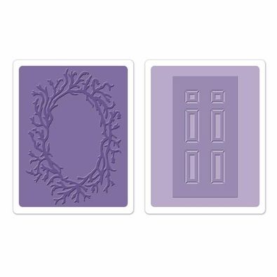 Sizzix Textured Impressions Embossing Folders 2PK - Door & Wreath Set