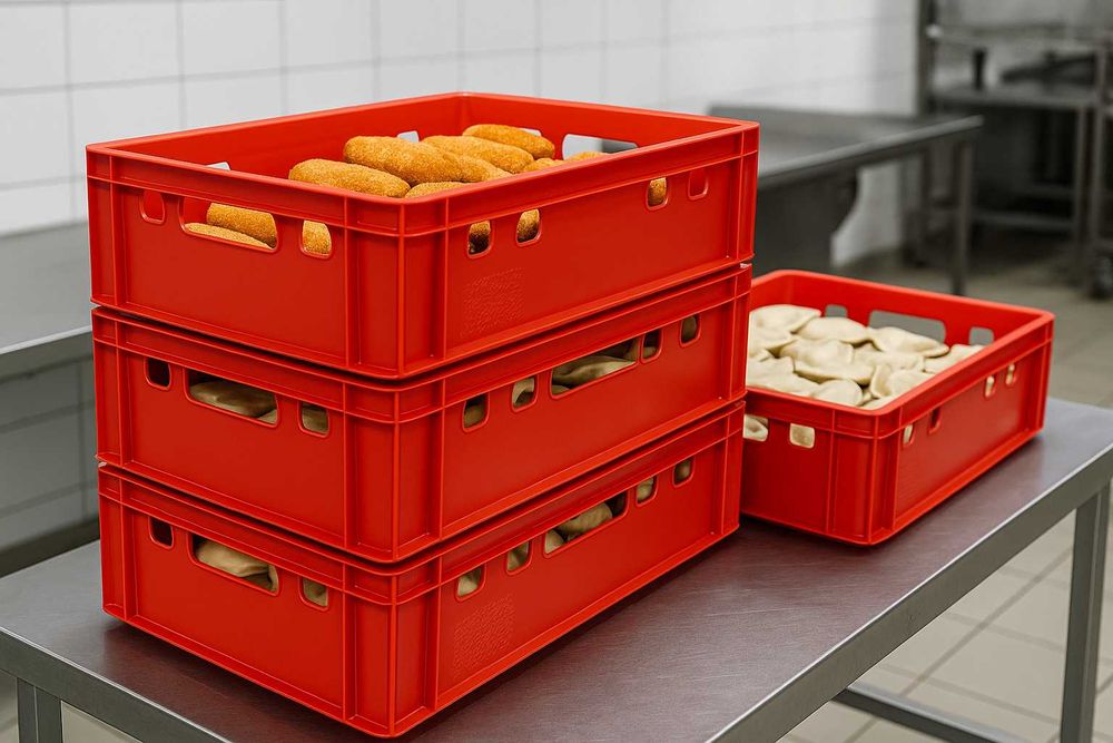 Skrzynka plastikowa E2 na mięso do kebaba – atestowana, mocna