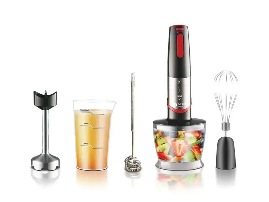 Блендер 5в1 BITEK BT-337 з насадками 1800Вт подрібнювач комбайн миксер