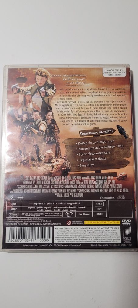 Film Resident Evil: ZAGŁADA płyta DVD