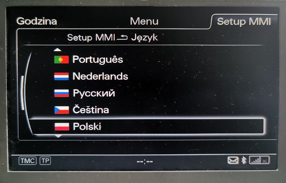 Polskie menu Audi A3 A4 A5 A6 A7 A8 Q5 Q7 MMI 2G 3G MIB II MIB2 MH2P