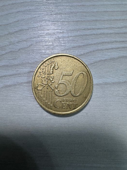 Італійська монета 50 € cent 2002 року