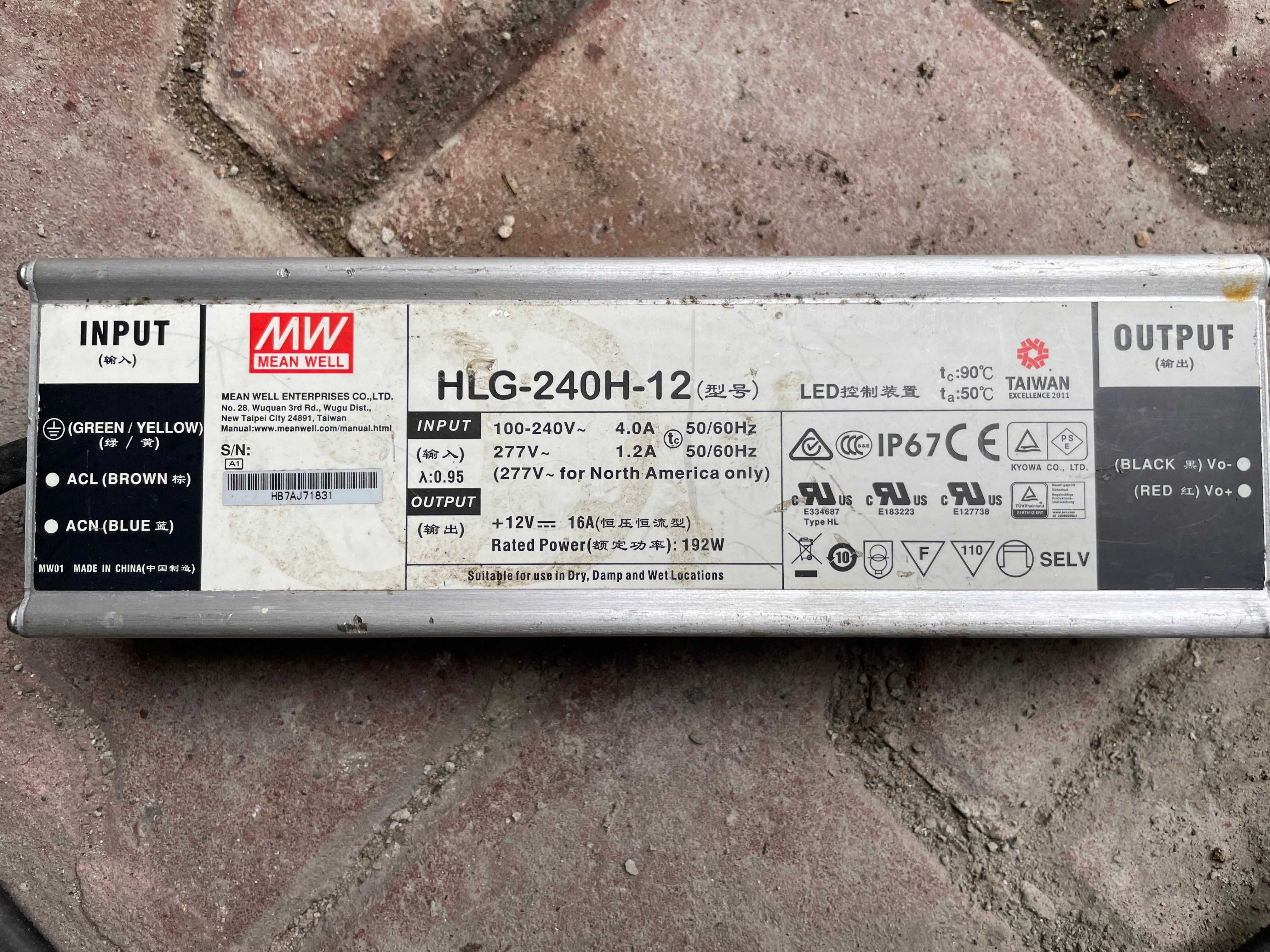 Zasilacz impulsowy LED Mean Well HLG-240H-12