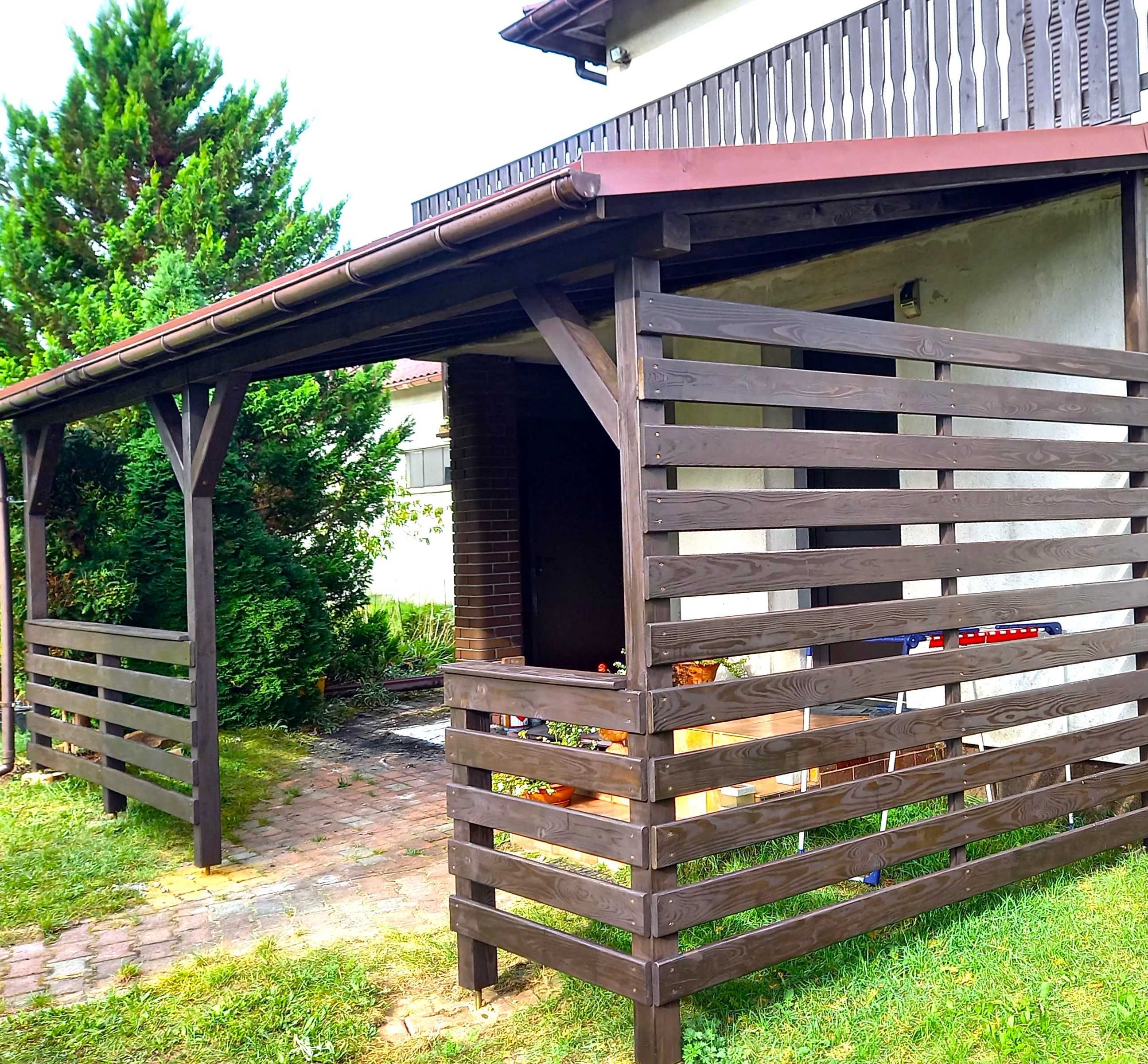 Zadaszenie tarasu, pergola tarasowa, altana, wiata, poliwęglan/gont