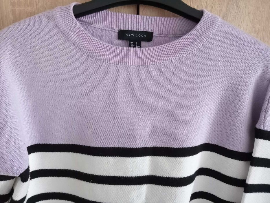 New look, krótki top- sweterek liliowy, rozmiar S (38), bluzka